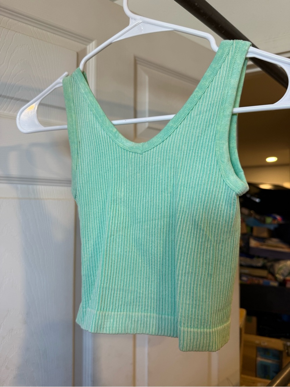 art class Mint Ribbed V-Neck Tank Top